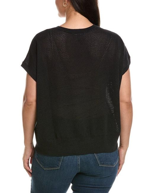 Eileen Fisher Black Linen-Blend Top