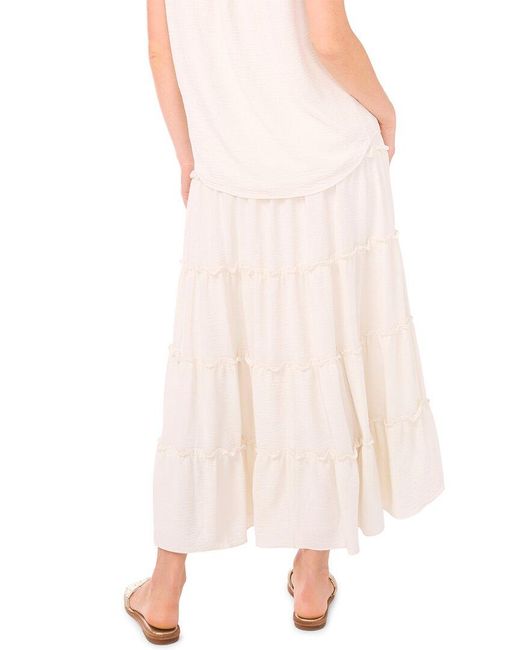 Vince Camuto Pink Tiered Smocked Waist Maxi Skirt