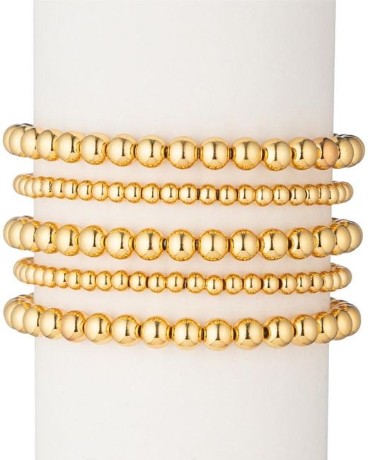 Eye Candy LA Metallic 18k Plated Emma Stretch Bracelet Set