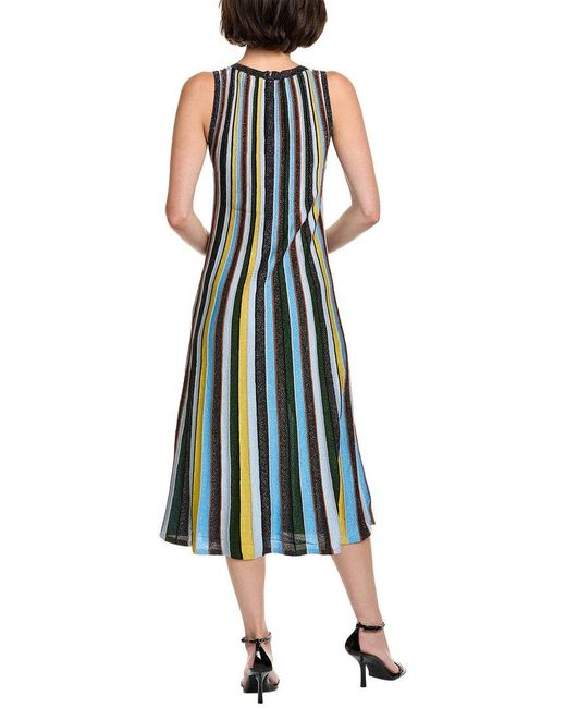 MILLY Blue Halter Midi Dress