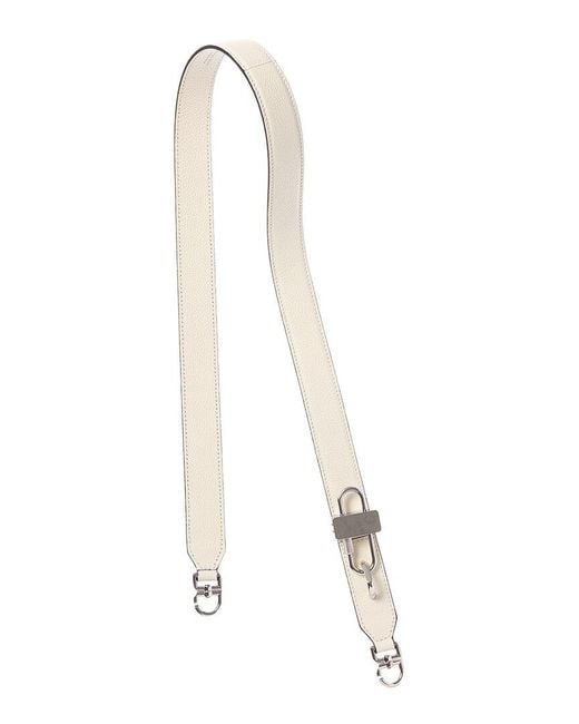 Givenchy White Lock Leather Shoulder Strap