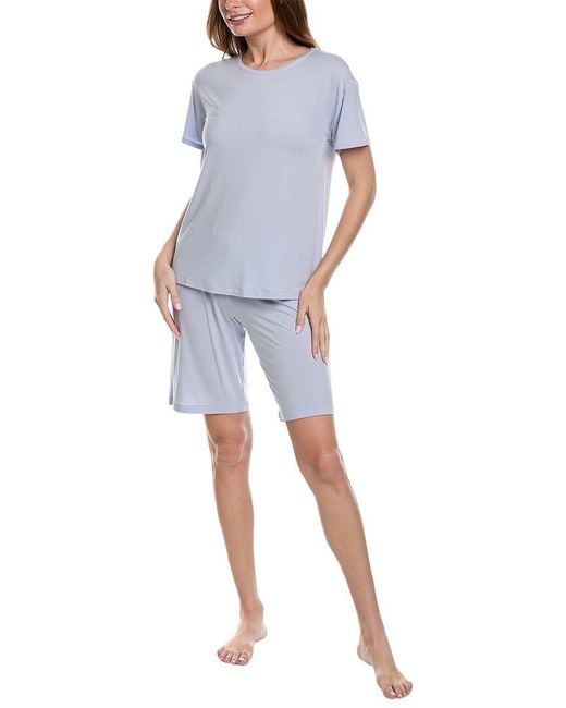 Hanro Blue 2pc Smart Sleep Pajama Set
