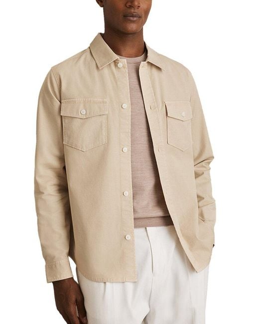 Reiss Natural Malaki Cotton Twill Tw Casual Shirt for men
