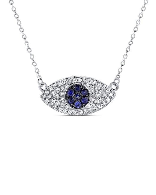 Sabrina Designs Blue 14K 0.24 Ct. Tw. Diamond & Sapphire Evil Eye Necklace