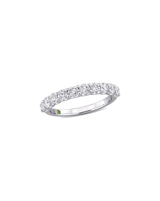 Lab Grown Diamonds White 14K 1.01 Ct. Tw. Lab Grown Diamond & Tsavorite Ring