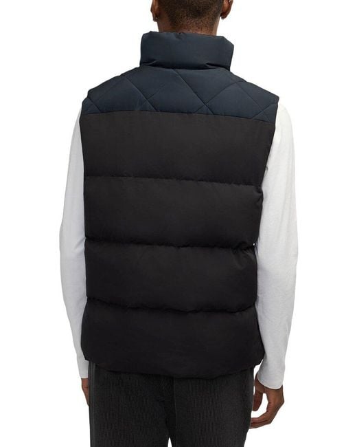 Scotch & Soda Black Ovela Mixed Media Vest for men