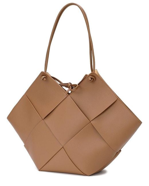 Tiffany & Fred Paris Brown Woven Leather Messenger Bag