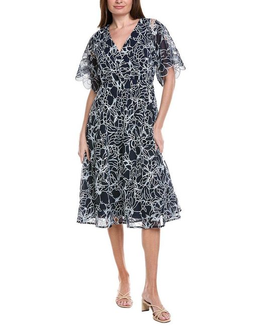 Johnny Was Blue Eyelet Bloom Dress