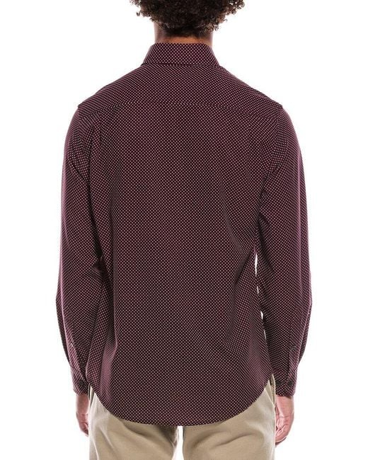 Report Collection Purple 4-Way Geo Print Woven Sport Shirt for men