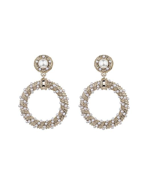 Eye Candy LA Metallic Hauser Cz Crystal Loop Earrings