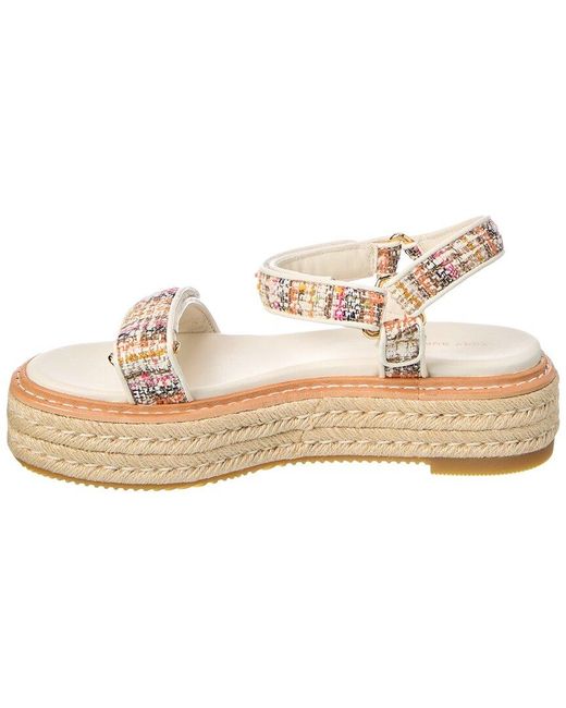 Tory Burch Metallic Espadrille Sport Tweed & Leather Sandal