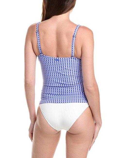 Sea Level Blue Checkmate Cross Front Multifit Singlet Top