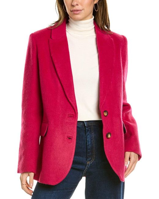Boden Red Drawn Wool-blend Blazer