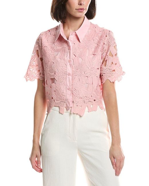 HL Affair Red Floral Lace Top