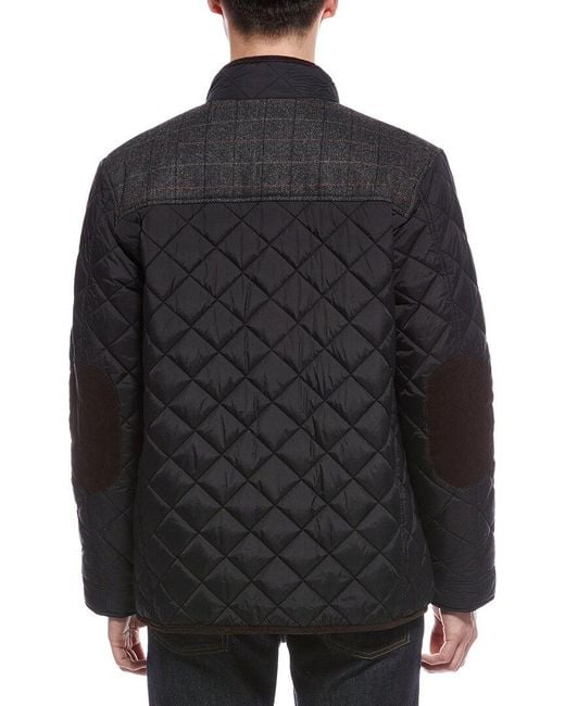 Cole Haan Black Diamond Quilt Wool-Blend Barn Jacket for men