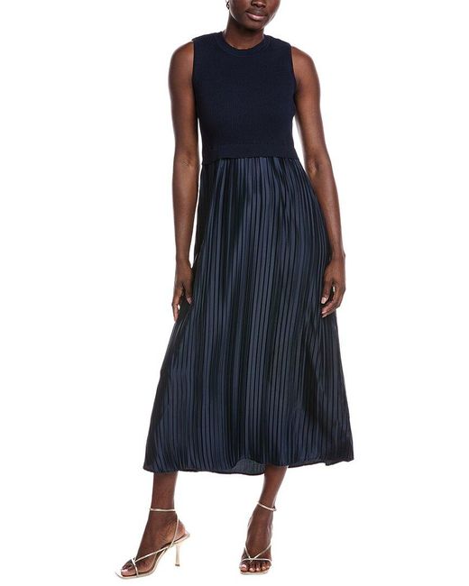 Nanette Lepore Blue Pleated Maxi Dress