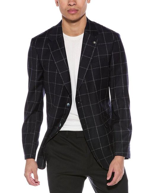 Scotch & Soda Black Modern Fit Wool Suit Jacket for men