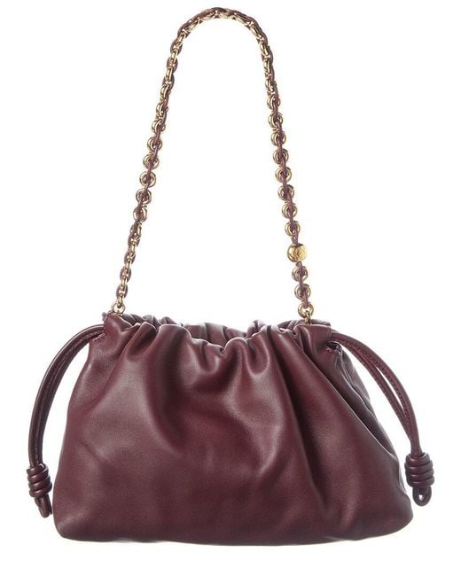 Loewe Purple Flamenco Medium Leather Bucket Bag