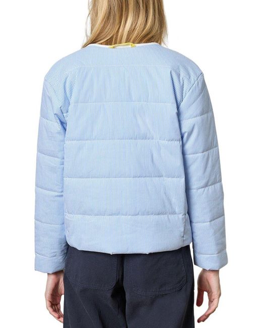 Lilla P Blue Striped Collarless Jacket