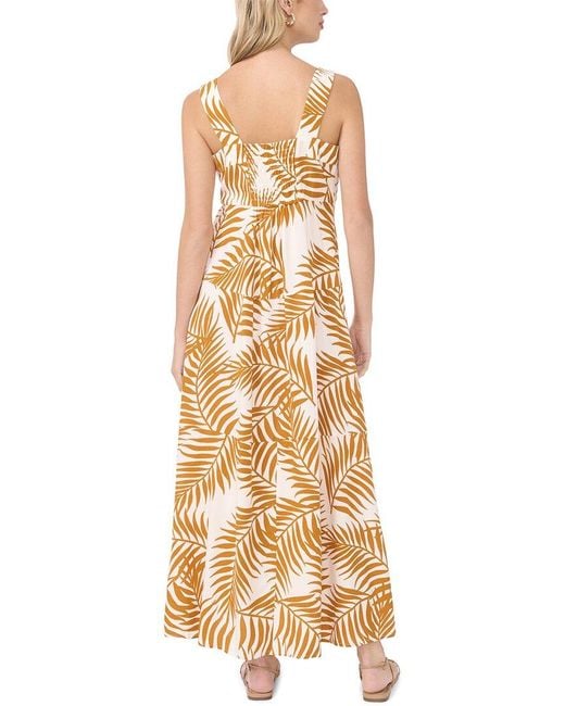 Vince Camuto Metallic Square Neck Tiered Maxi Dress