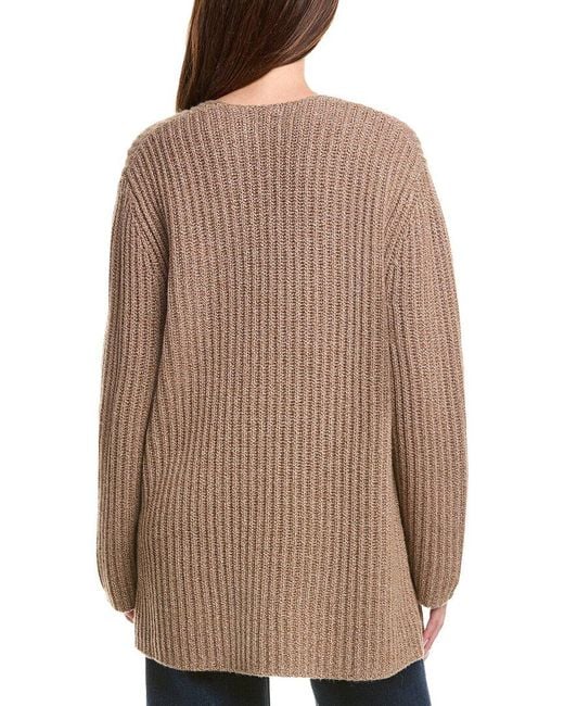 Leset Brown Emma Deep V-Neck Wool & Cashmere-Blend Sweater