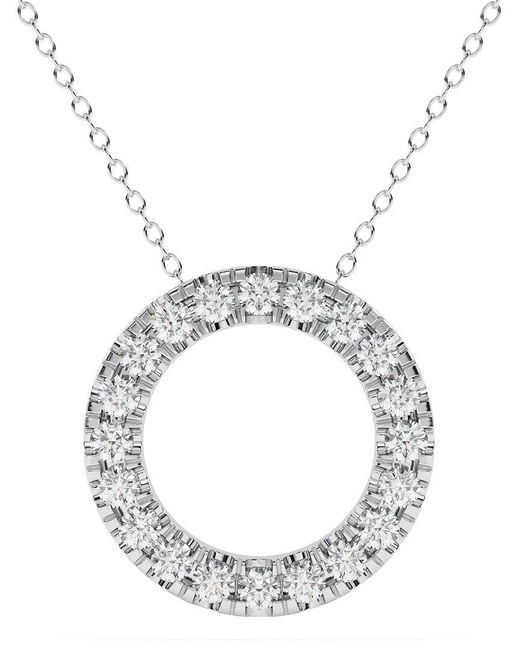 Diamond Select Cuts Metallic 14K 2.00 Ct. Tw. Diamond Pendant Necklace