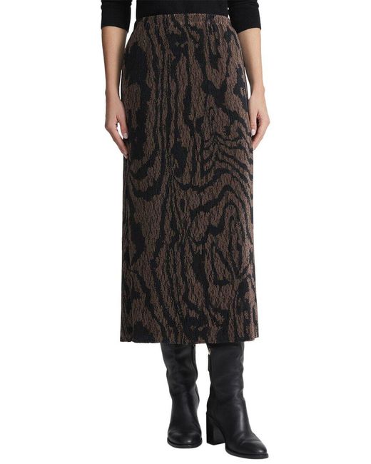 Lafayette 148 New York Black Plisse Midi Skirt