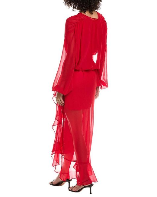 Amanda Uprichard Red Calliope Maxi Dress