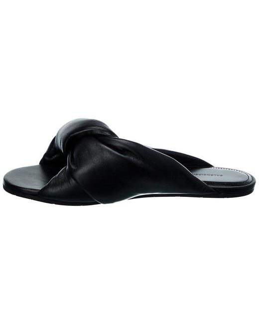 balenciaga drapy padded leather flat mules