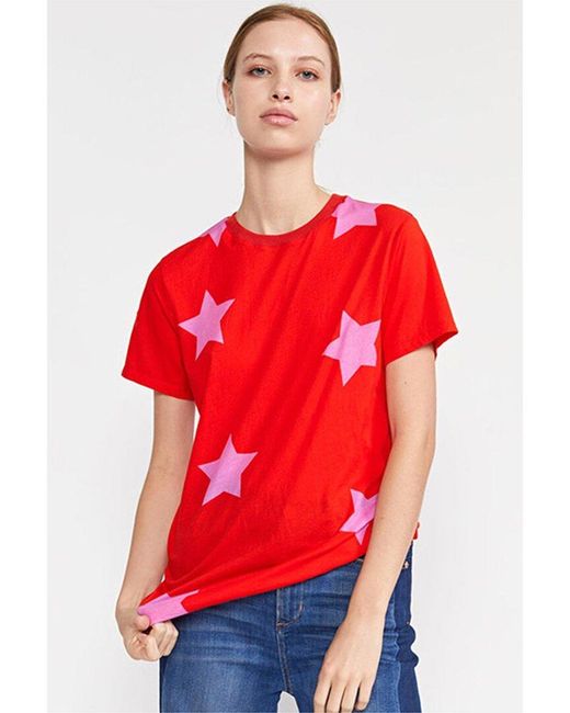 Cynthia Rowley Red Stars Printed T-shirt