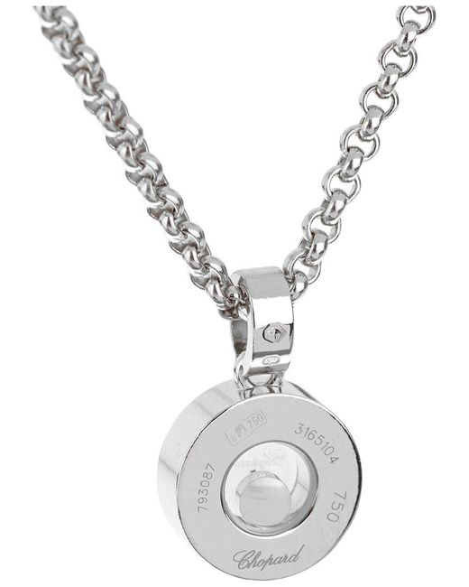 Chopard Metallic 18K 0.27 Ct. Tw. Diamond Happy Pendant Necklace (Authentic Pre-Owned)