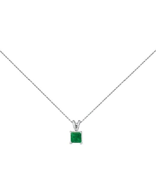 Haus of Brilliance Green Colorful Gemstones 14k 0.50 Ct. Tw. Emerald Pendant Necklace