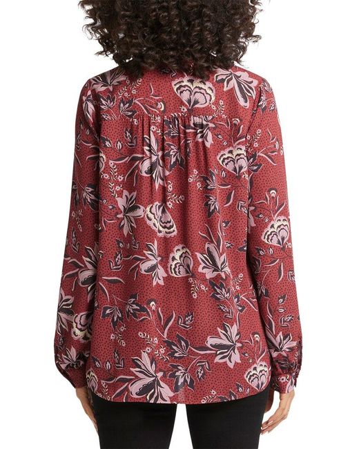 NYDJ Red Petite Simone Blouse