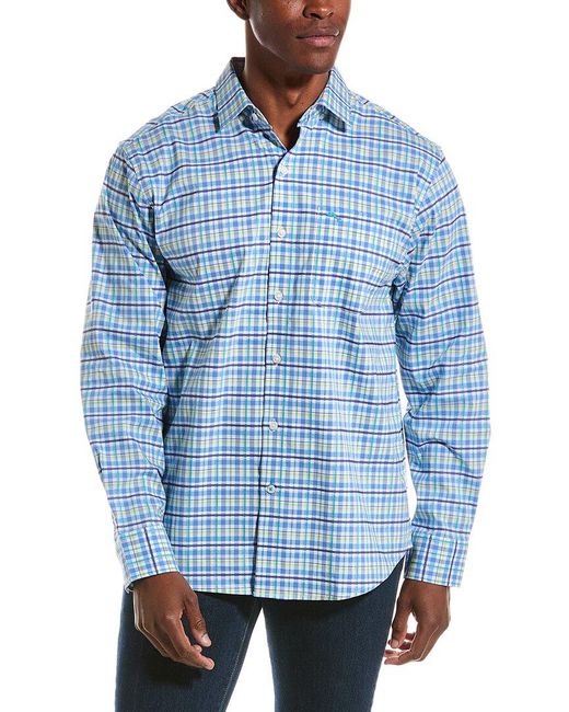 Tommy Bahama Blue Sarasota Stretch Fenway Check Shirt for men