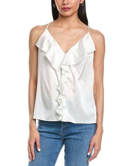 Ramy Brook White Bronwyn Silk-Blend Top