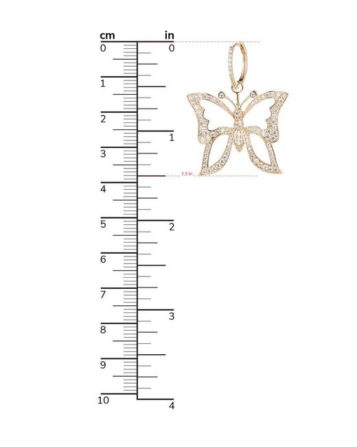Eye Candy LA Metallic Edith Cz Butterfly Dangle Earrings