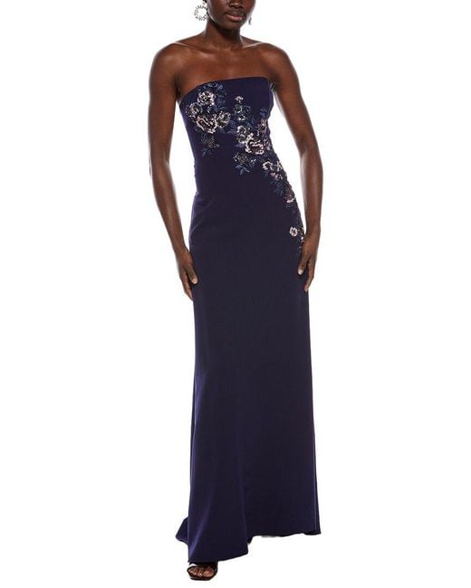 Rene Ruiz Blue Strapless Gown