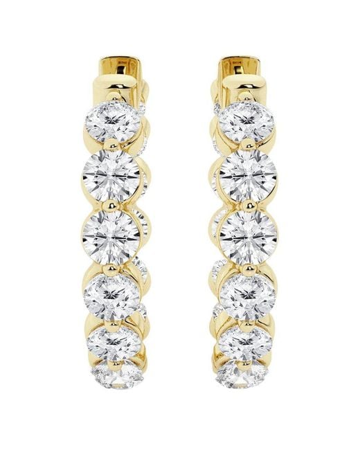 Lab Grown Diamonds Metallic 14k 3.36 Ct. Tw. Lab Grown Diamond Earrings