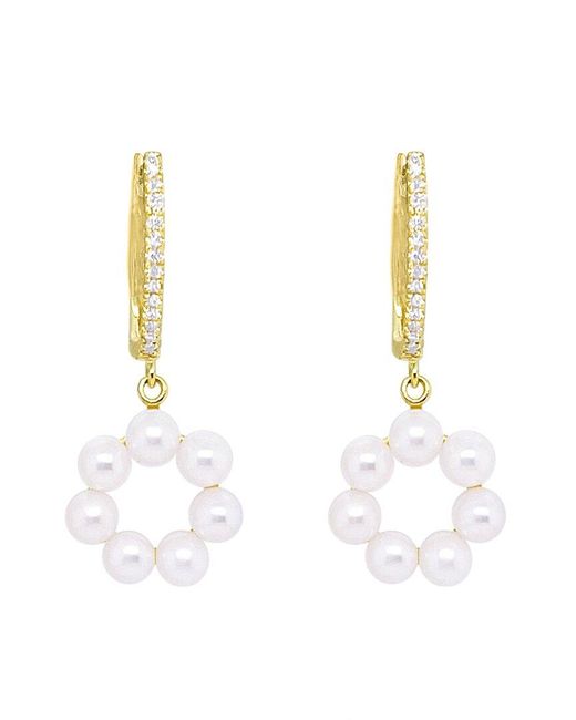 Meira T White 14K 0.08 Ct. Tw. Diamond & 4-5Mm Pearl Earrings