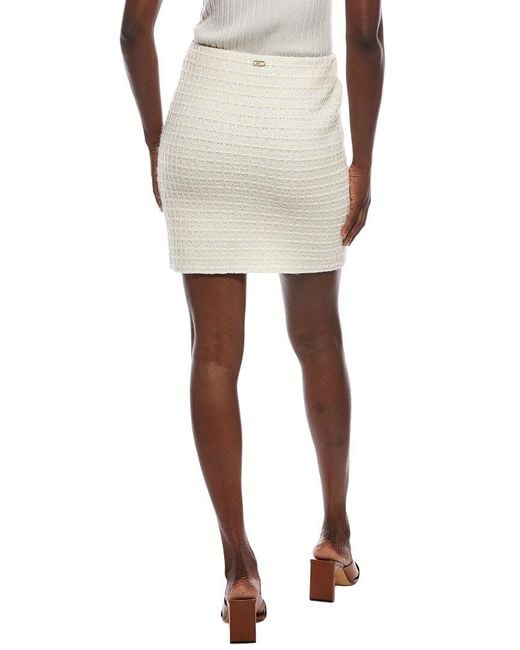 Marc Cain White Wool-Blend Mini Skirt