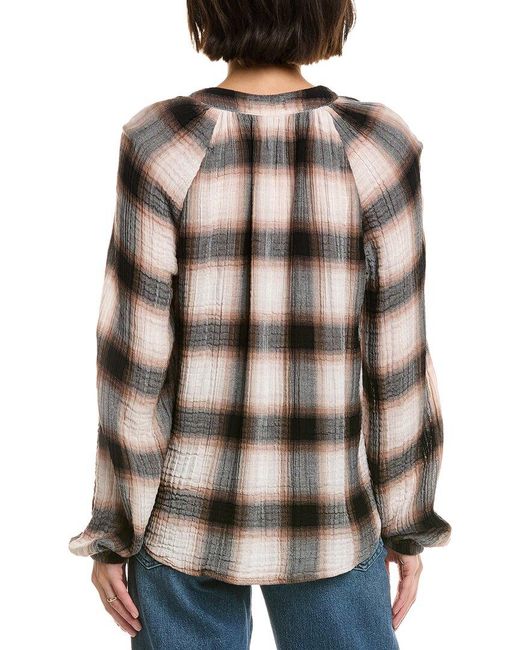 Bella Dahl Natural Shirred Raglan Shirt