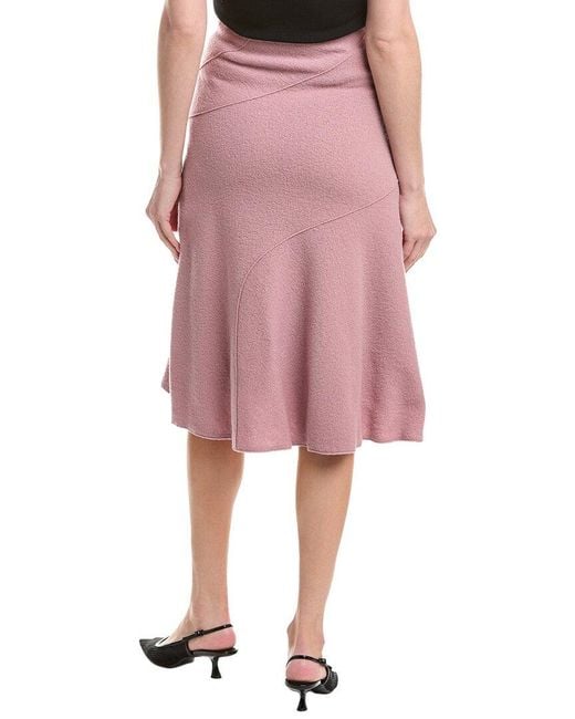 Boss Pink Vicena Wool Midi Skirt