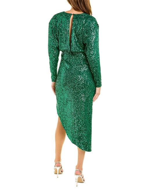 Alexia Admor Green Silena Surplice Midi Dress