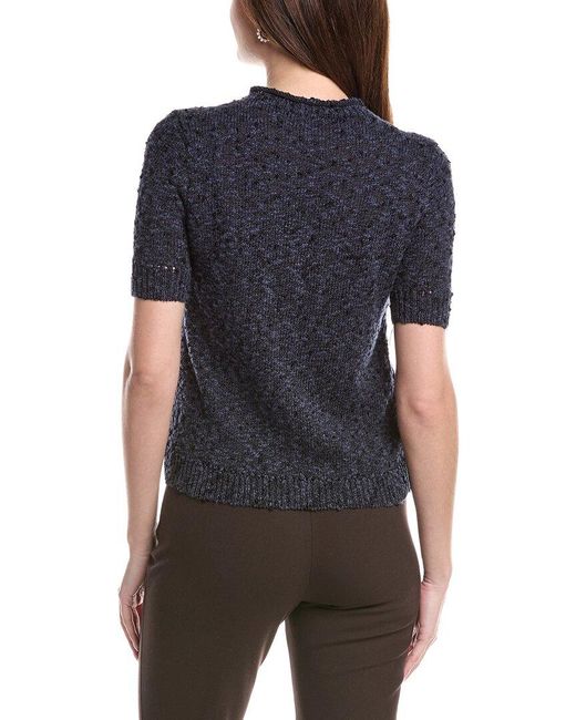 Lafayette 148 New York Blue High Crewneck T-Shirt