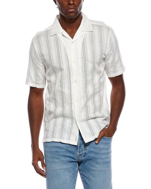 Civil Society White Emilio Relaxed Basket Weave Shirt for men