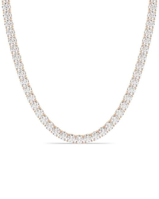 Lab Grown Diamonds Metallic 14K Rose 15.00 Ct. Tw. Lab-Grown Diamond Necklace