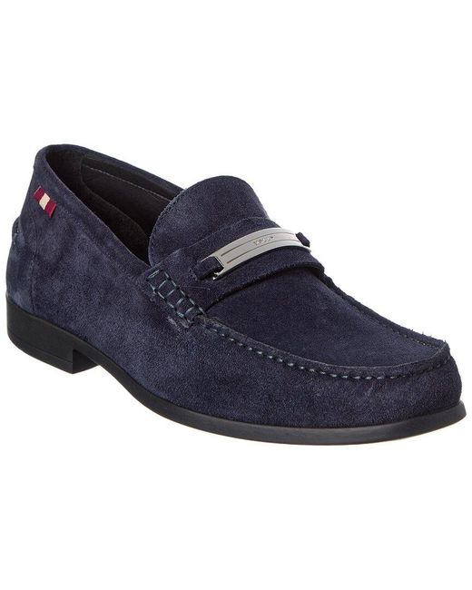 Bally Blue Cronus Suede Loafer for men