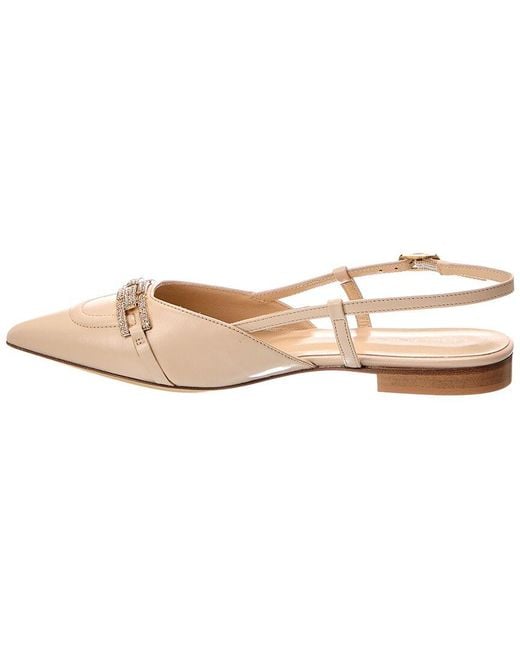 Baldinini Pink Leather Slingback Flat