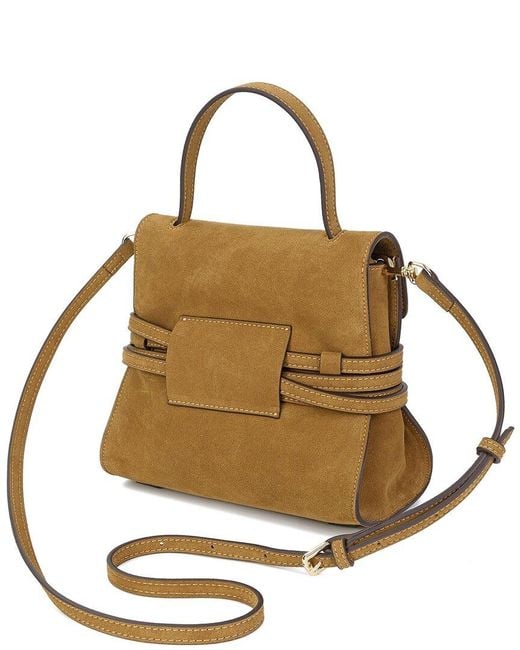 Tiffany & Fred Paris Metallic Luxury Suede Convertible Messenger Bag