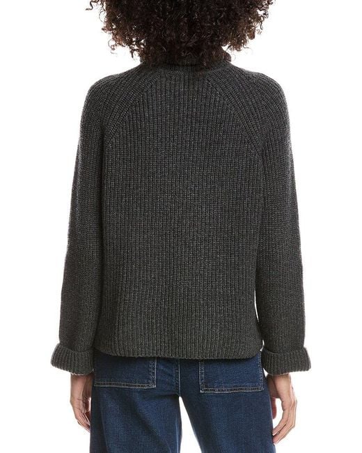 Forte Black Luxe Wool & Cashmere-Blend Turtleneck Sweater